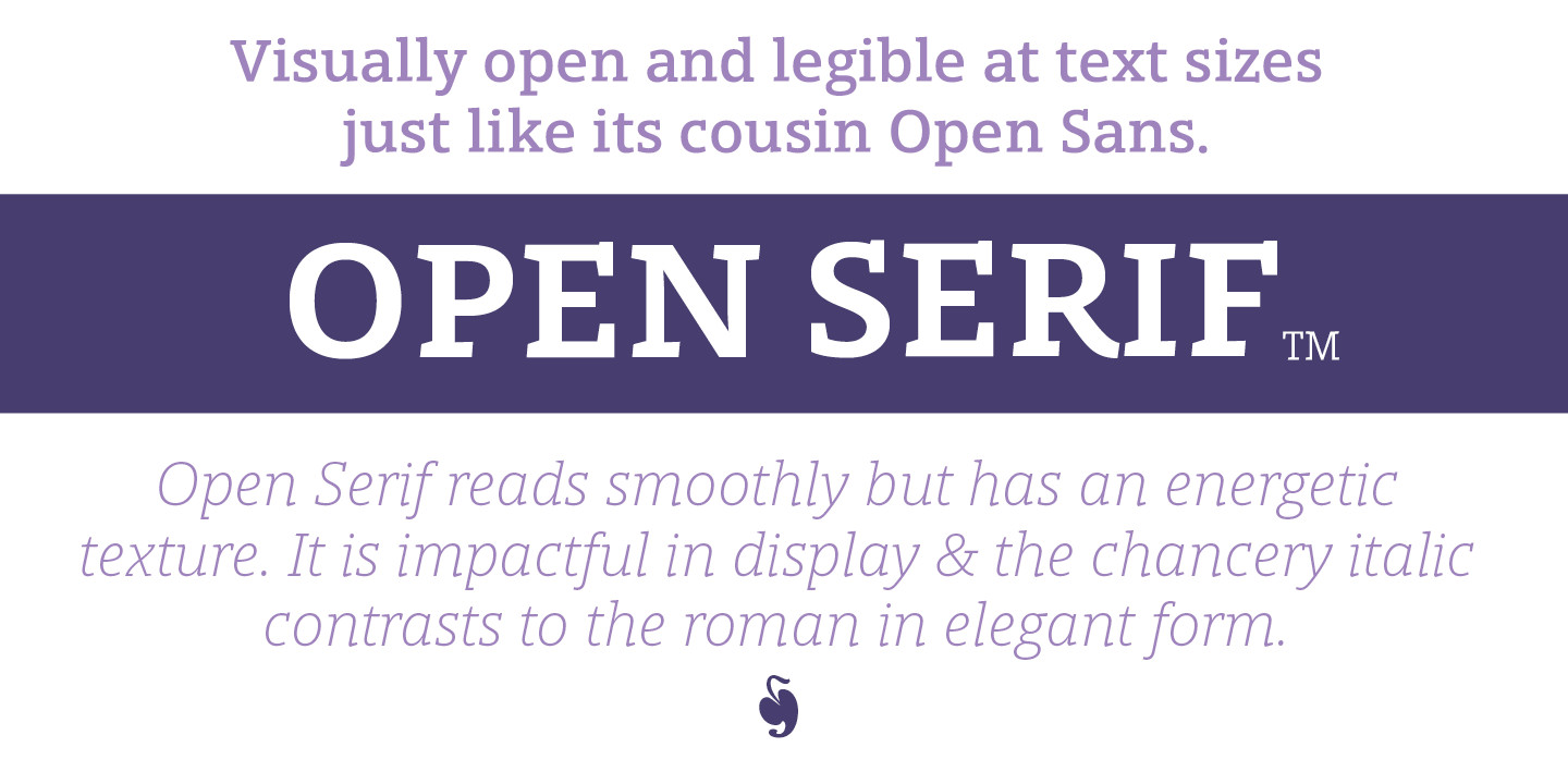 Schriftart Open Serif